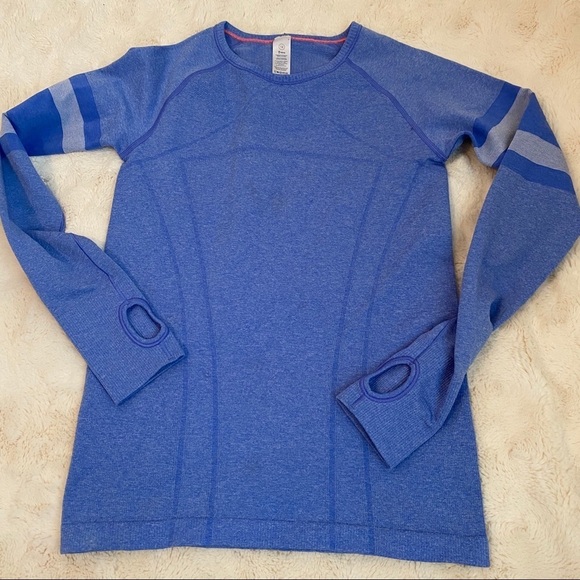 Ivivva lululemon Sz 12 blue Fly tech Thumbhole - Picture 7 of 9